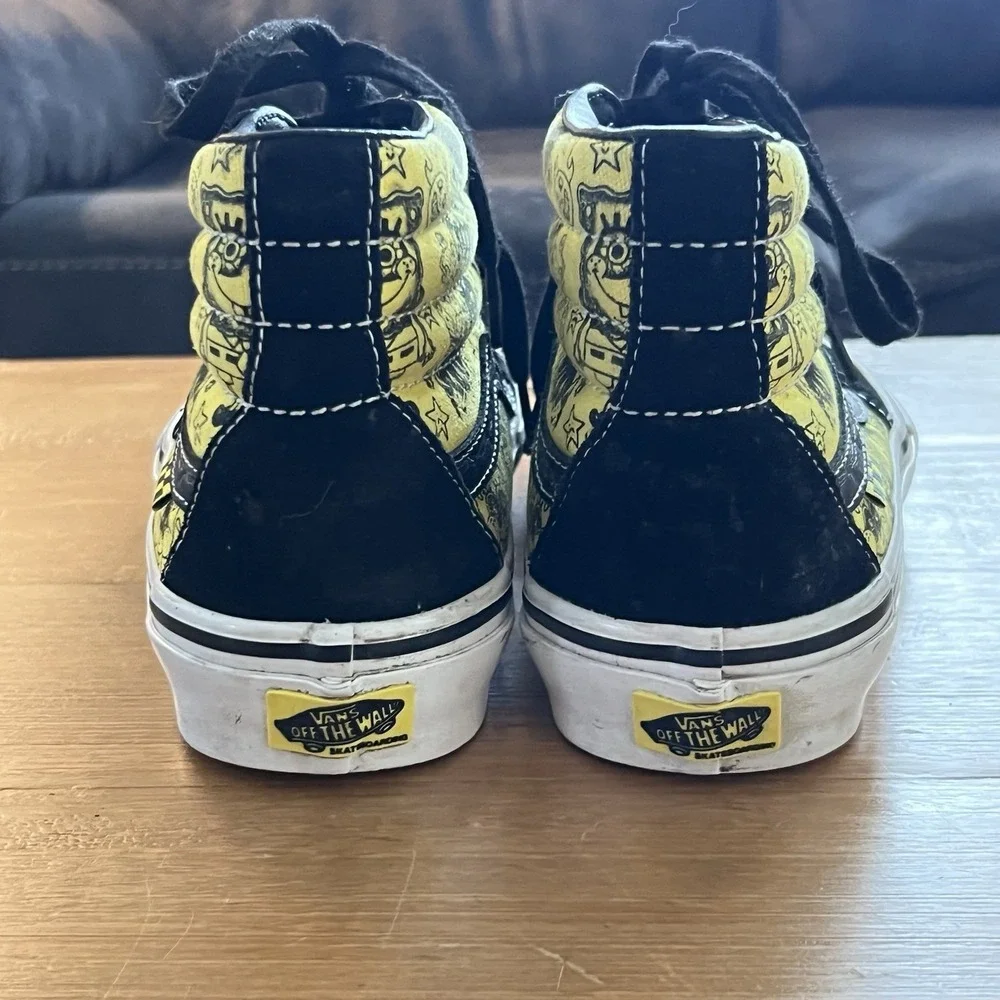 Vans x SpongeBob Gigliotti Sk8-Hi High Top Skate Shoes Mens 7.5 Yellow Black HTF